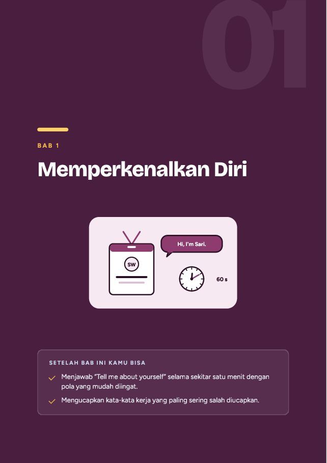 Contoh halaman Bahasa Inggris untuk Kerja & Wawancara