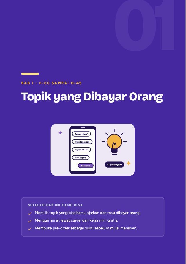 Contoh halaman Bikin & Jual Kelas Online