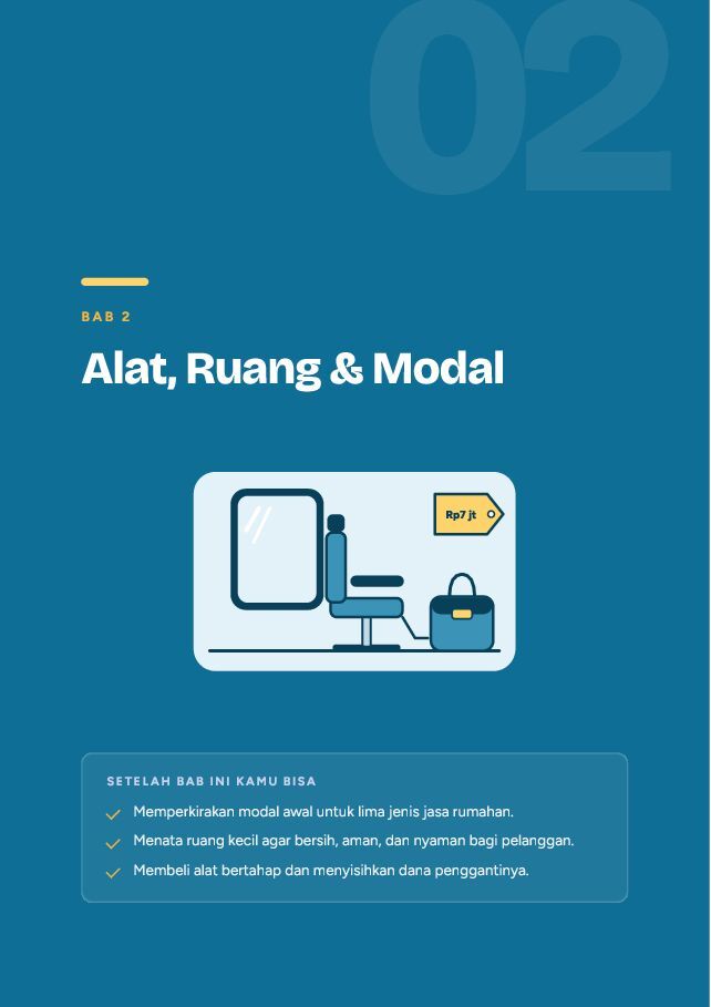 Contoh halaman Bisnis Jasa Rumahan: Salon, Barbershop, dan Servis
