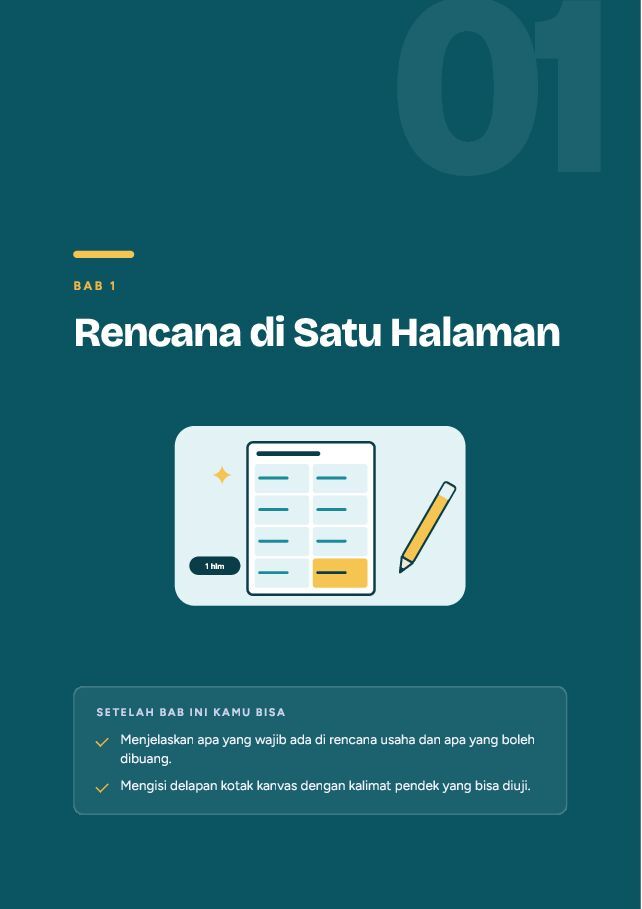 Contoh halaman Bisnis Plan 1 Halaman untuk UMKM