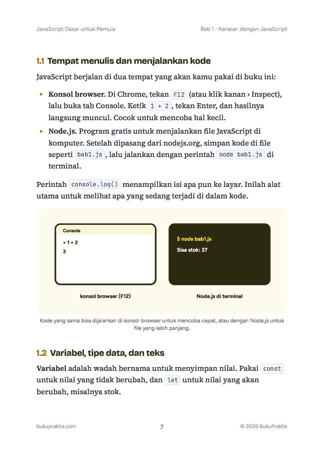 Contoh halaman JavaScript Dasar untuk Pemula