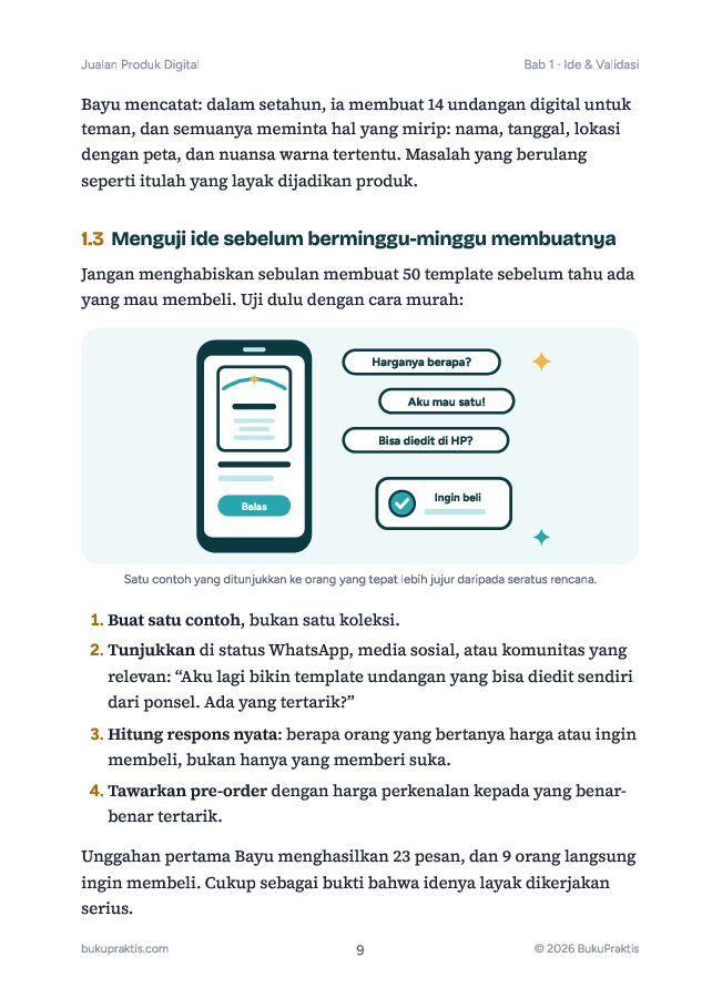 Contoh halaman Jualan Produk Digital