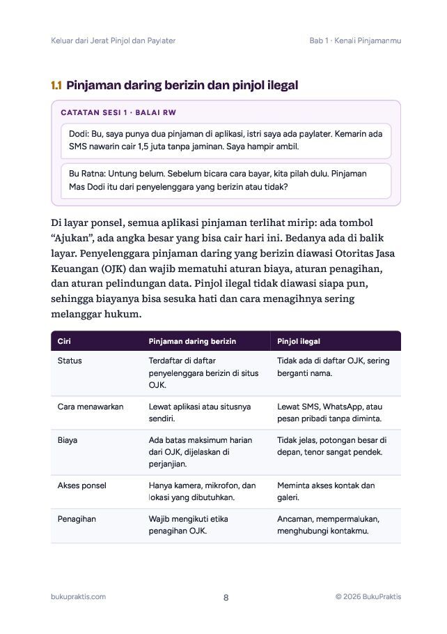 Contoh halaman Keluar dari Jerat Pinjol dan Paylater