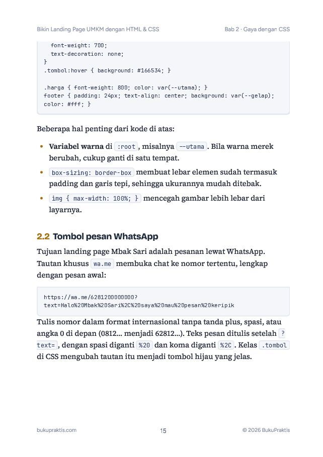 Contoh halaman Bikin Landing Page UMKM dengan HTML & CSS