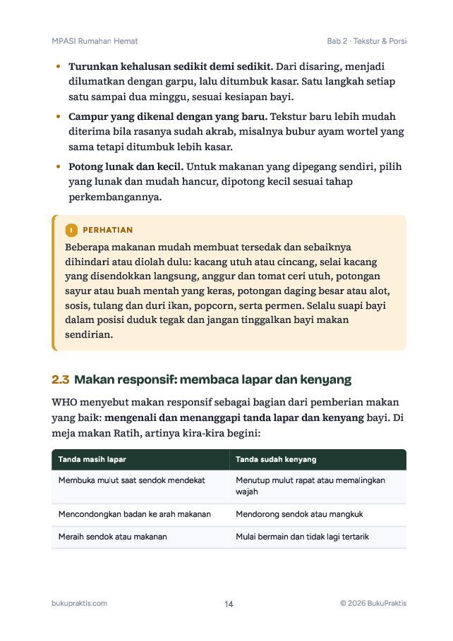 Contoh halaman MPASI Rumahan Hemat