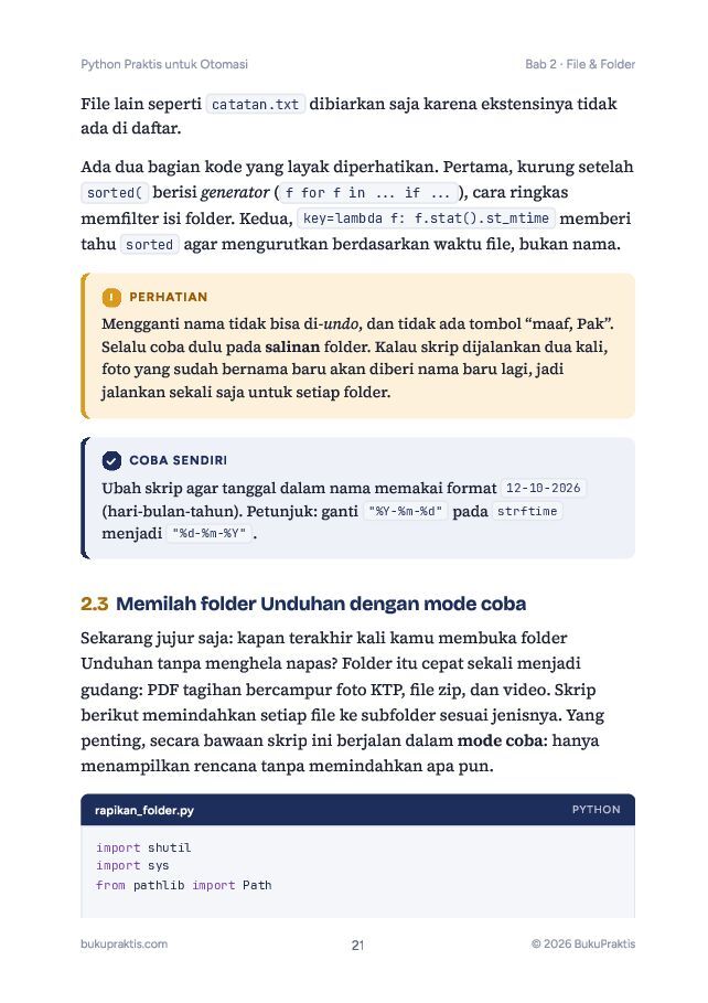 Contoh halaman Python Praktis untuk Otomasi