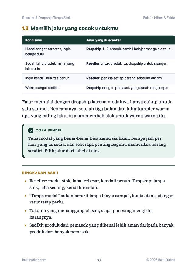 Contoh halaman Reseller & Dropship Tanpa Stok